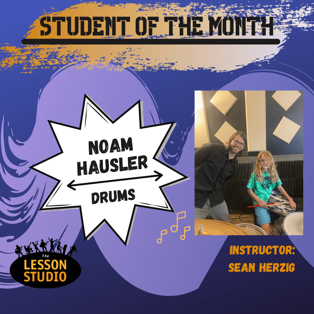 The Lesson Studio November 2024 Drum Student of the Month Noam Hausler